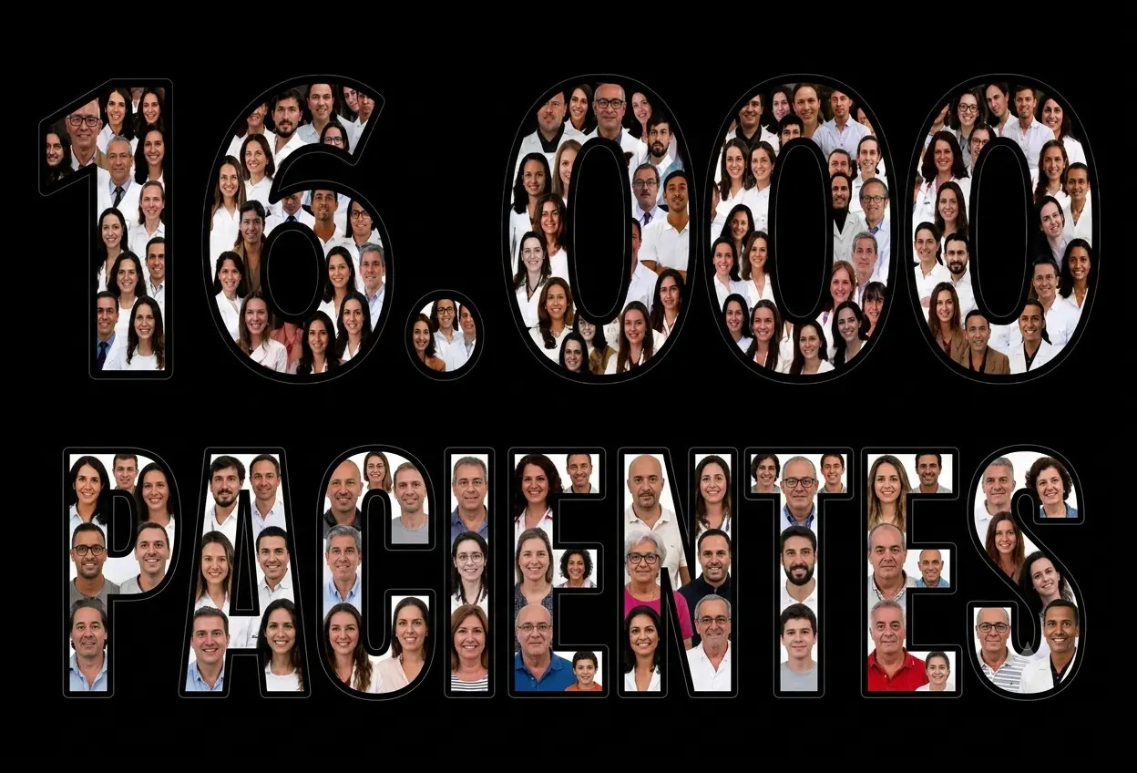 imagem comemorativa dos mais de 16.000 pacientes do centro médico de torres novas